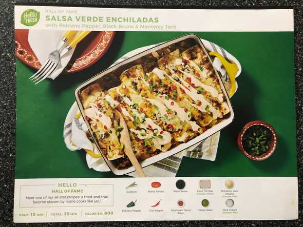 Picture of finished Salsa Verde Enchiladas