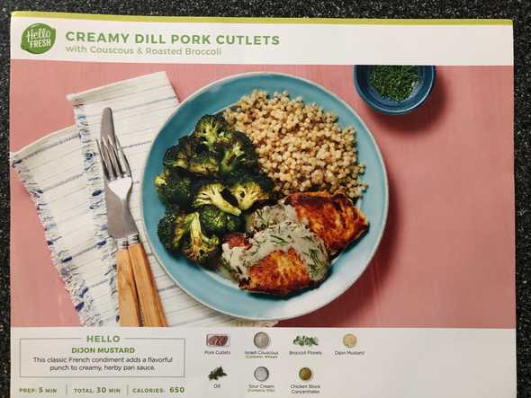 Picture of finished Creamy Dill Pork Cutlets