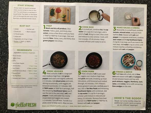 Recipe instructions and ingredients for Tex-Mex Pork Enchilado Bowls